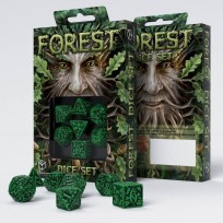 Green & Black Forest Dice Set (7) Box