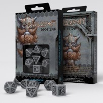 Grey & Black Dwarf Dice Set (7) Box