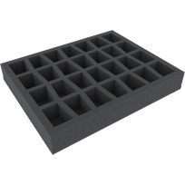 FS050C4BO 50 mm (2 inches) Figure Foam Tray with base and 28 slots for larger tabletop models