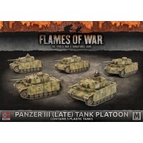 Panzer III (Late) Platoon (x5 plastic tanks with schurzen)
