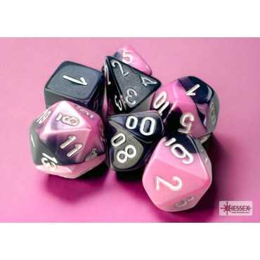 Gemini Mini-hedral Black-Pink/white 7-Die Set