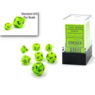 Vortex Mini-hedral Bright Green/black 7-Die Set