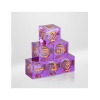 Dados Acrílicos Morado Transparente Núcleo Ojo Móvil