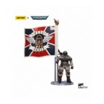 Figura 1/18 Astra Militarum Cadian Command Squad Veteran with Regimental Standard 12 cm