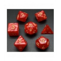 Pack 7 Dados Rol Marmoleado Sandia Y Amarillo