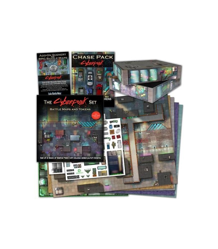 Giant Book Of Shadow Scar Battle Mats | Loke Battle Mats Con 62 Páginas De Mapas | Compatible Con R. Talsorian Games