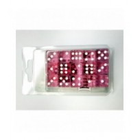15 Dados de 16mm Transparentes Rosa