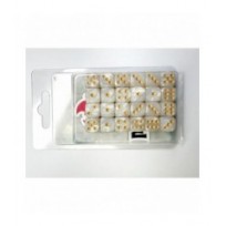 24 Dados de 12mm Perlados Blanco Amarillo