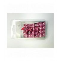 24 Dados de 12mm transparentes Rosa