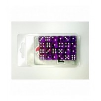 24 Dados de 12mm transparentes Morado Oscuro