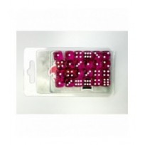 24 Dados de 12mm transparentes Morado Claro