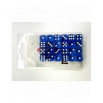24 Dados de 12mm transparentes Azúl Claro