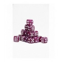 24 Dados de 12mm Perlados Violeta Blanco