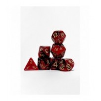 Pack 7 Dados Rol Marmoleado Negro Camín Y Amarillo