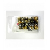 24 Dados de 12mm Marmoleados Amarillo Negro