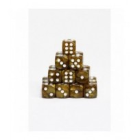 24 Dados de 12mm Perlados Dorado Blanco