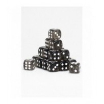24 Dados de 12mm transparentes Negro