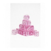 24 Dados de 12mm transparentes Rosa