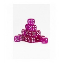 24 Dados de 12mm transparentes Morado Claro