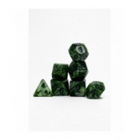 Pack 7 Dados Rol Marmoleado Verde Y Negro