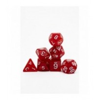 Pack 7 Dados Rol Marmoleado Rojo Y Blanco