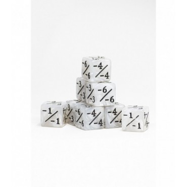 9 Dados +/- 16mm Blanco Perla