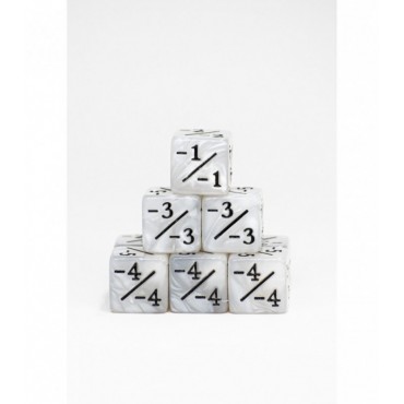 9 Dados +/- 16mm Blanco Perla