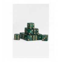 15 Dados de 16mm Verde Dorado