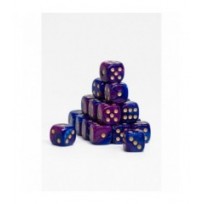 24 Dados de 12mm Marmoleados Morado Azul