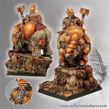 28mm/30mm Dwarf King on War Bear