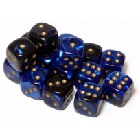 Black-Blue with Gold 12 mm (36)