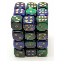 Blue-Green with Gold 12 mm (36)