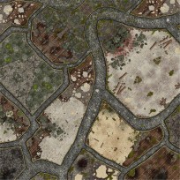Mat - Dark Town 5 - 90x90cm