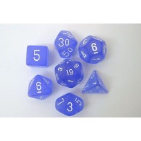 Frosted Polyhedral Blue/white Set (7)