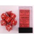 Opaque Polyhedral Red/white Set (7)