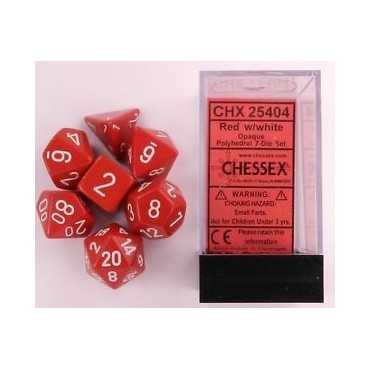 Opaque Polyhedral Red/white Set (7)