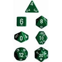 Opaque Polyhedral Green/white Set (7)