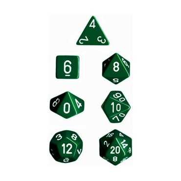 Opaque Polyhedral Green/white Set (7)