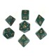 Opaque Polyhedral Dusty Green W/copper Set (7)
