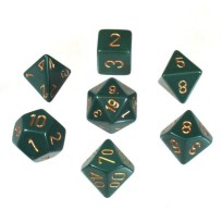 Opaque Polyhedral Dusty Green W/copper Set (7)