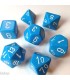 Opaque Polyhedral Light Blue/white Set (7)