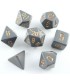 Opaque Polyhedral Dark Grey W/copper Set (7)