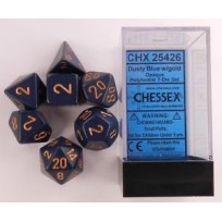 Opaque Polyhedral Dusty Blue W/copper Set (7)