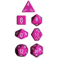 Opaque Polyhedral Light Purple/white Set (7)