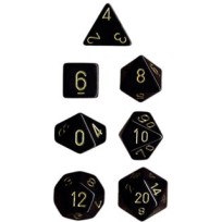 Opaque Polyhedral Black/gold Set (7)