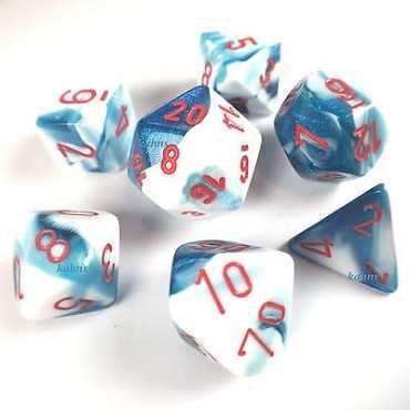 Gemini Polyhedral Astral Blue W/white Set (7)