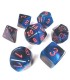 Gemini Polyhedral Black Starlight W/red Set (7)