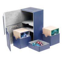 Twin Flip'n'Tray 160+ Caja de Cartas Tamaño Estándar XenoSkin Azul