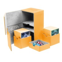 Twin Flip'n'Tray 160+ Caja de Cartas Tamaño Estándar XenoSkin Naranja