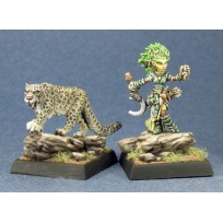 Lini, Iconic Gnome Druid and Droogami, Snow Leopard